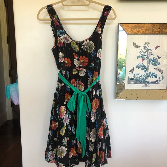 Black Floral Anthropologie Dress - Picture 4 of 6